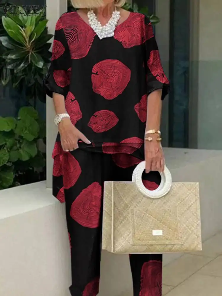 Summer Women Matching Sets ZANZEA Printing Half Sleeve O-Neck Blouse Bohemian Casual Pockets Wide Leg Pants Outfits Tracksuits
Summer Women Matching Sets ZANZEA Printing Half Sleeve O-Neck Blouse Bohemian Casual Pockets Wide Leg Pants Outfits Tracksuits