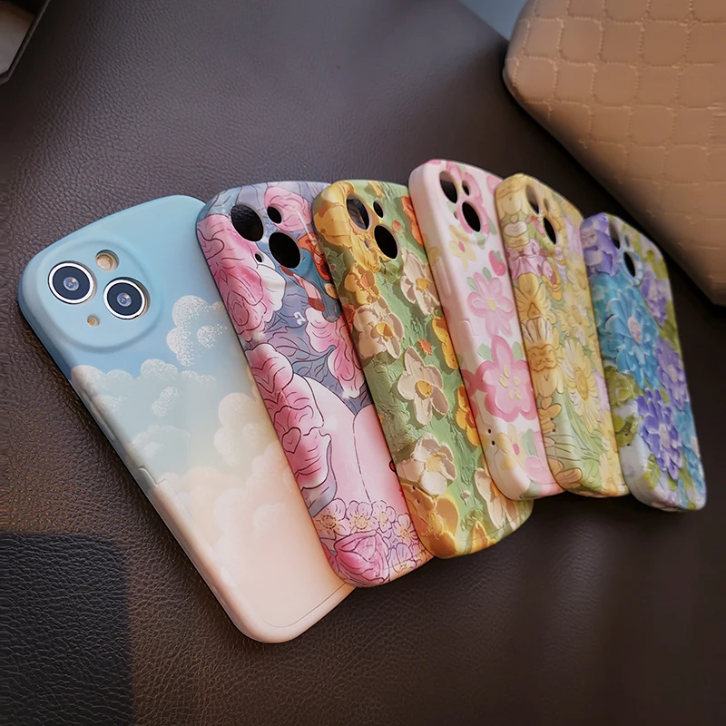 for IPhone 11 12 13 Oil Painting Flower Silicone Phone Case for IPhone 13 12 11 Pro Max with Invisible Stand Mobile Phone Case
for IPhone 11 12 13 Oil Painting Flower Silicone Phone Case for IPhone 13 12 11 Pro Max with Invisible Stand Mobile Phone Case