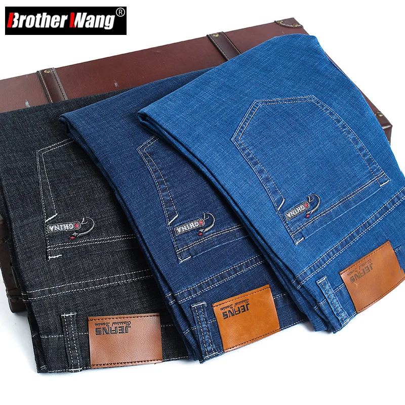 2022 Spring Summer Men's Thin Straight Jeans Classic Style Business Fashion Denim Stretch Pants Black Blue Male Brand Trousers
2022 Spring Summer Men's Thin Straight Jeans Classic Style Business Fashion Denim Stretch Pants Black Blue Male Brand Trousers
