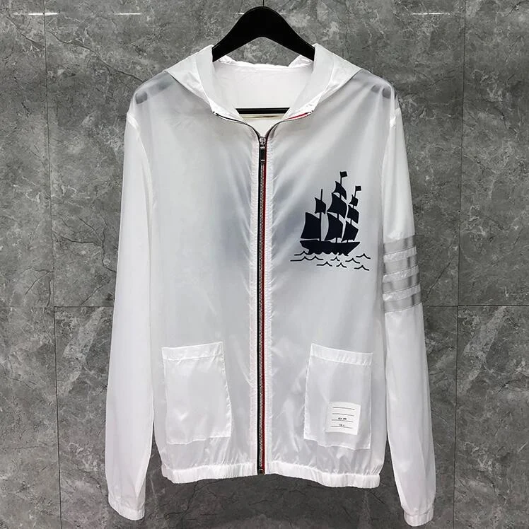 Brand TB THOM Fashion Jacket Men Uv Sun Protection Summer Thin Sports Coat Casual Hooded Loose Boat pattern Sunscreen Clothing
Brand TB THOM Fashion Jacket Men Uv Sun Protection Summer Thin Sports Coat Casual Hooded Loose Boat pattern Sunscreen Clothing