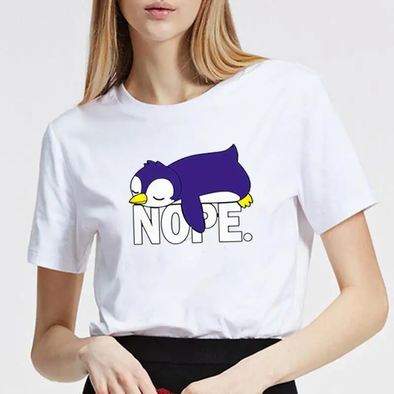 Women Tshirt Casual Summer Short Sleeve Tee Shirt Femme Funny NOPE Penguin Print Harajuku T Shirt Women Tops Camisetas Mujer
Women Tshirt Casual Summer Short Sleeve Tee Shirt Femme Funny NOPE Penguin Print Harajuku T Shirt Women Tops Camisetas Mujer