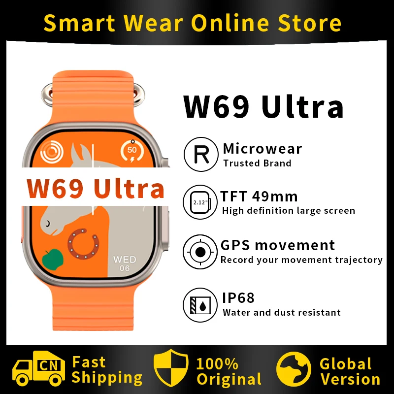 Smart Watch W69 ULTRA Microwear Wholesale 2GB ROM Bluetooth Call Series 9 2.2 IP68 49mm NFC GPS Track Men Sport Women Smartwatch
Smart Watch W69 ULTRA Microwear Wholesale 2GB ROM Bluetooth Call Series 9 2.2 IP68 49mm NFC GPS Track Men Sport Women Smartwatch