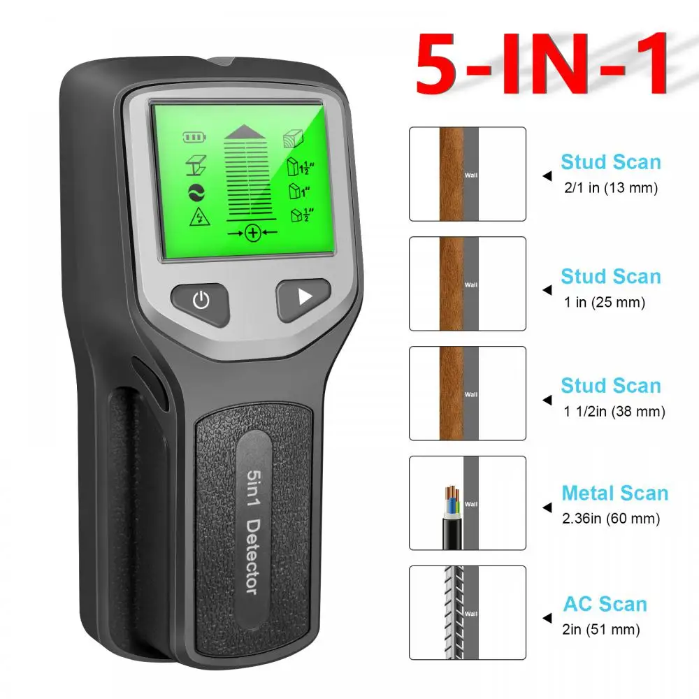 In 1 Stud Finder Wall Wood Scanner Metal Wire Cable Detector Pipe Tester Meter Electric Automatic Alarm Stud Finder
In 1 Stud Finder Wall Wood Scanner Metal Wire Cable Detector Pipe Tester Meter Electric Automatic Alarm Stud Finder