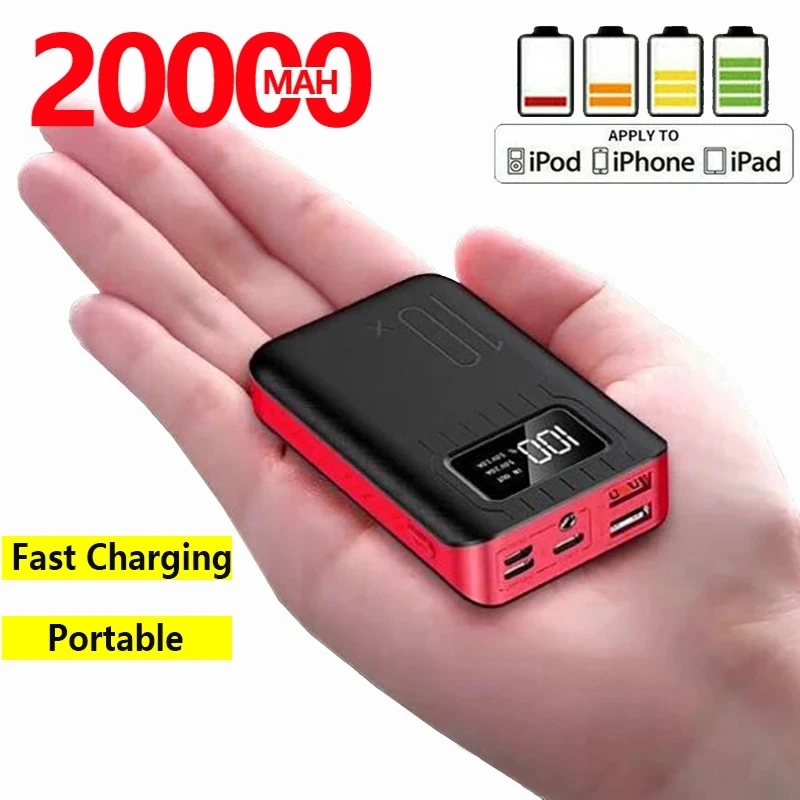 Mini power bank dual USB LED Type-c 20000 mAh mobile phone portable charger for fast charging input Android for iPhone Xiaomi
Mini power bank dual USB LED Type-c 20000 mAh mobile phone portable charger for fast charging input Android for iPhone Xiaomi