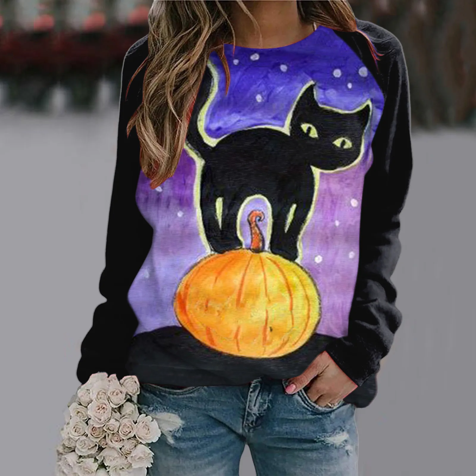 Cute Sleeve Womens Halloween Print Fall Fashion Long Sleeve Casual Sweatshirt Sweatshirt Sweater Pullover Workout
Cute Sleeve Womens Halloween Print Fall Fashion Long Sleeve Casual Sweatshirt Sweatshirt Sweater Pullover Workout