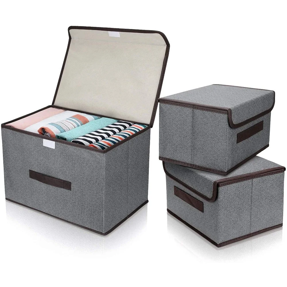 Foldable Storage Boxes with Lid,Fabric Collapsible Storage Bin Basket with Handle,for Wardrobe/Closet/Shelves
Foldable Storage Boxes with Lid,Fabric Collapsible Storage Bin Basket with Handle,for Wardrobe/Closet/Shelves