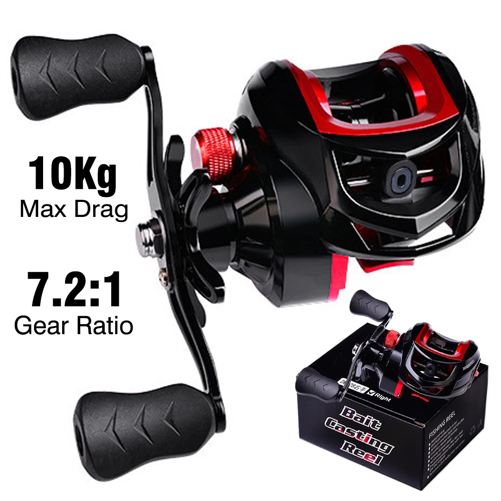 Baitcasting Fishing Reel 3+1BB Ultralight Casting Reel 7.2:1 Gear Ratio Fishing Reel with Max Drag 10KG for Bass Fishing
Baitcasting Fishing Reel 3+1BB Ultralight Casting Reel 7.2:1 Gear Ratio Fishing Reel with Max Drag 10KG for Bass Fishing