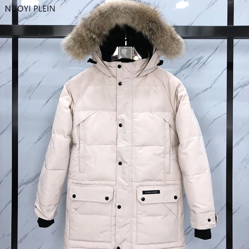 

2023 Canadian Men's Down Jacket Top Brand 90% White Goose Winter Warm Parka Waterproof Coyote Fur Hoodie Men Down Jacket S-2XL