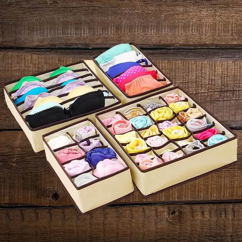 Beige-Gray Storage Boxes for Organizing Underwear, Socks, and Bras - The Ultimate Solution for Your Closet These storage boxes
Beige-Gray Storage Boxes for Organizing Underwear, Socks, and Bras - The Ultimate Solution for Your Closet These storage boxes