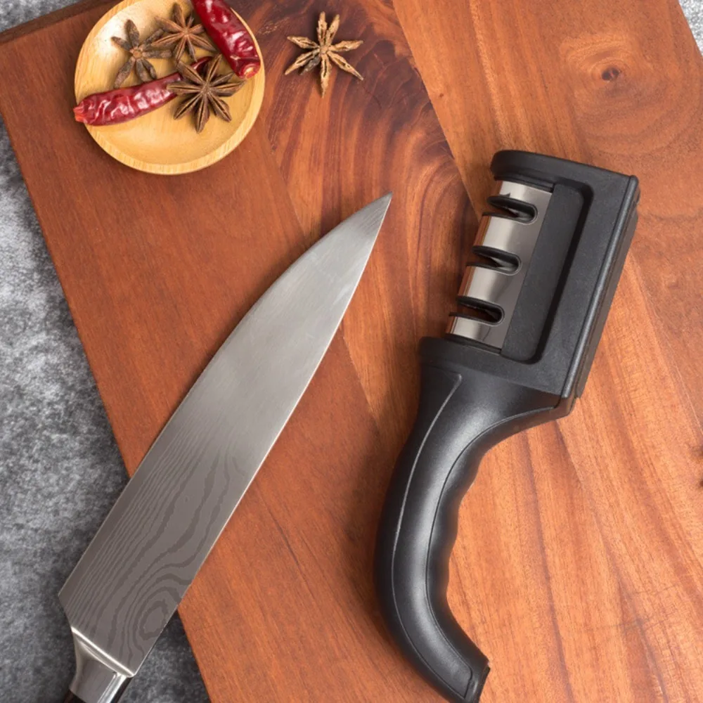 

Portable Hand-Held For all Knives Sharpening Tool Multi-Functional 3-Segment Household Knife Sharpener