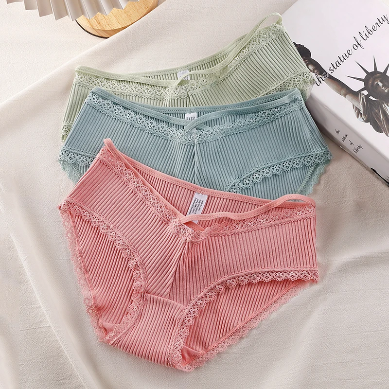 3pcs Sexy Underwear For Women Lace Cotton Briefs Female Underpants Ladies Solid Women's Panties Sexy BANNIROU 2022 NEW
3pcs Sexy Underwear For Women Lace Cotton Briefs Female Underpants Ladies Solid Women's Panties Sexy BANNIROU 2022 NEW