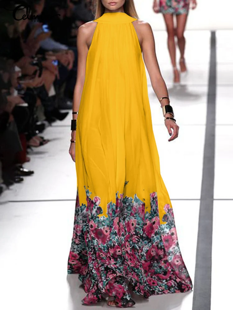 Celmia Fashion O Neck Maxi Vestidos Runway Women Party Sundress Casual Elegant Long Dress Summer Floral Print Sleeveless Robes
Celmia Fashion O Neck Maxi Vestidos Runway Women Party Sundress Casual Elegant Long Dress Summer Floral Print Sleeveless Robes
