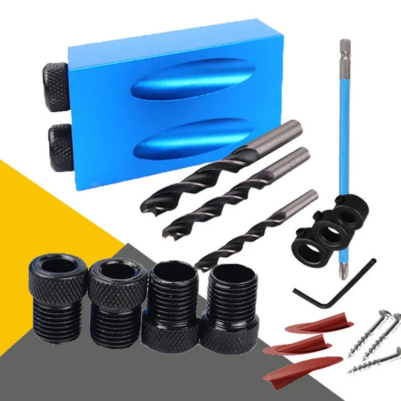1set 15 Degree Woodworking Oblique Hole Locator Drill Bits Pocket Hole Jig Kit Drill Guide Set Hole Puncher DIY Carpentry Tools
1set 15 Degree Woodworking Oblique Hole Locator Drill Bits Pocket Hole Jig Kit Drill Guide Set Hole Puncher DIY Carpentry Tools