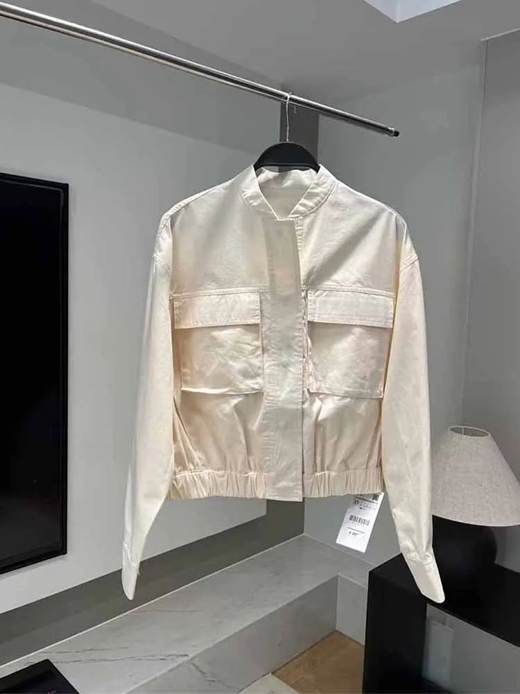 Women New Fashion Patch bag decoration Linen flying Jacket Coat Vintage Long Sleeve Button-up Female Outerwear Chic Overshirt
Women New Fashion Patch bag decoration Linen flying Jacket Coat Vintage Long Sleeve Button-up Female Outerwear Chic Overshirt