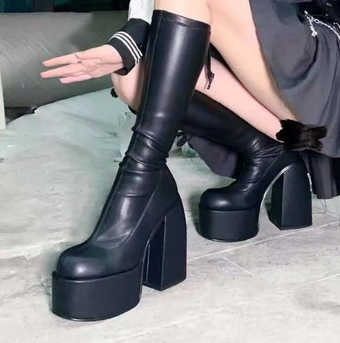 New Autumn Winter Women Boots High Heels Chunky Platform Black Big Size 42 Winter Boots Knee High Boot Zipper Boots Party Shoes
New Autumn Winter Women Boots High Heels Chunky Platform Black Big Size 42 Winter Boots Knee High Boot Zipper Boots Party Shoes