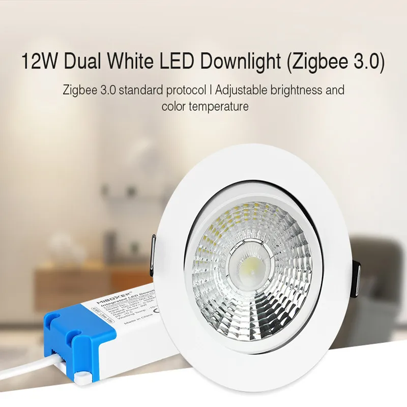 MiBoxer DW2-12A-ZB 12W Dual White LED Downlight Zigbee3.0 FUT089Z Remote ZB-Box1 Gateway Color temperature/brightness adjustable
MiBoxer DW2-12A-ZB 12W Dual White LED Downlight Zigbee3.0 FUT089Z Remote ZB-Box1 Gateway Color temperature/brightness adjustable
