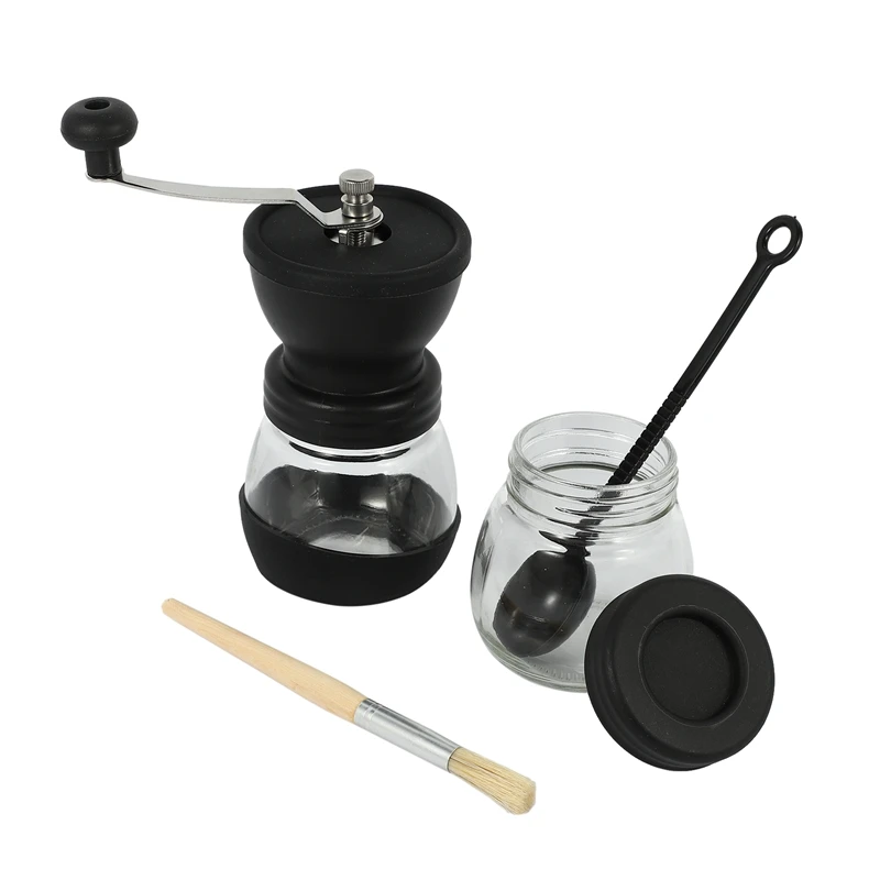 Manual Coffee Grinder With Ceramic Burrs, Hand Coffee Mill With Two Glass Jars Brush And Tablespoon Scoop
Manual Coffee Grinder With Ceramic Burrs, Hand Coffee Mill With Two Glass Jars Brush And Tablespoon Scoop