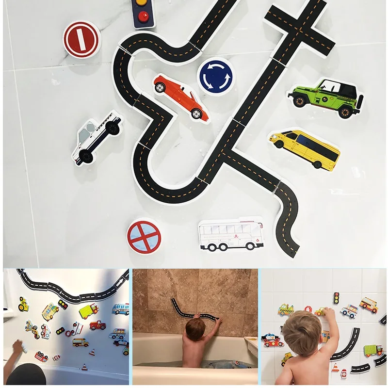 Kids Bath Toy Flexible Road Track Car Stick Bathroom Bathtub Soft EVA Rail Traffic Paste Early Education DIY Sticker Puzzles Toy
Kids Bath Toy Flexible Road Track Car Stick Bathroom Bathtub Soft EVA Rail Traffic Paste Early Education DIY Sticker Puzzles Toy