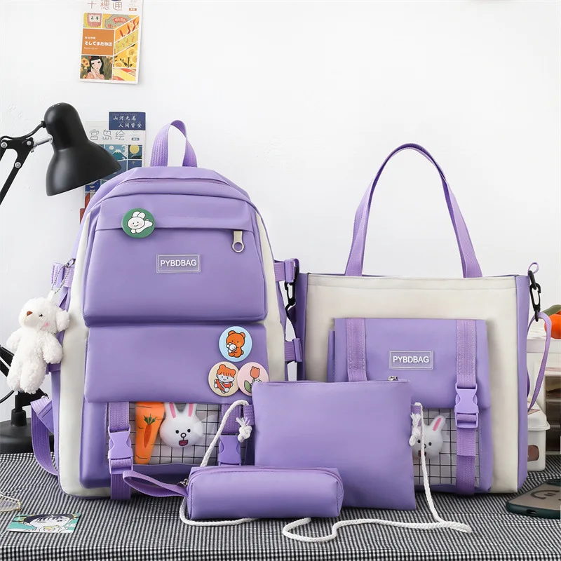Large Capacity Backpack for Girls, New Korean Style Fresh Four-Piece Set Shoulder Bag for Junior High and High School Students
Large Capacity Backpack for Girls, New Korean Style Fresh Four-Piece Set Shoulder Bag for Junior High and High School Students