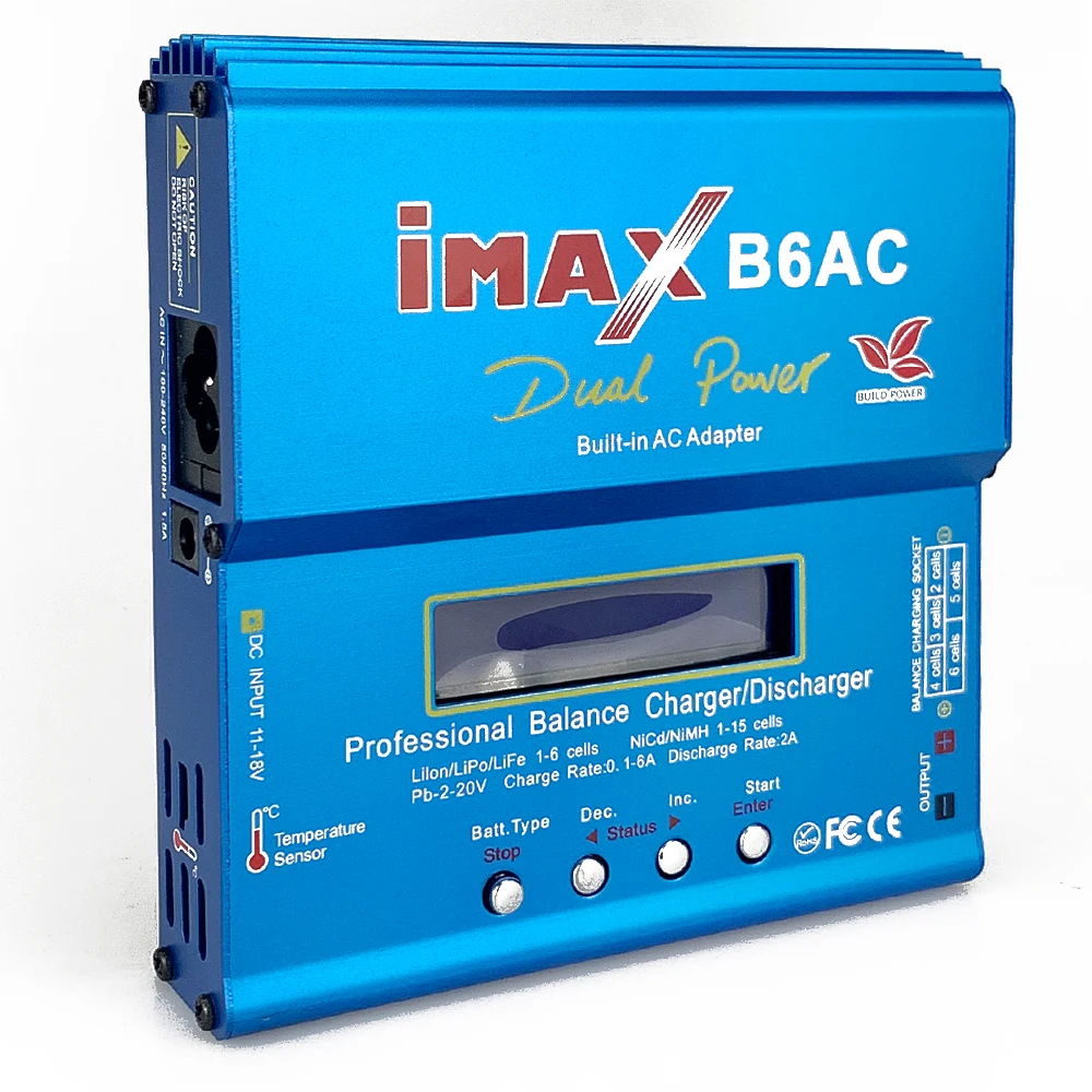 

IMAX B6AC Charger RC LiPo NiMh Battery Digital Balance Charger With T Plug or Tamiya Connector Calbe 1s-6s Charger