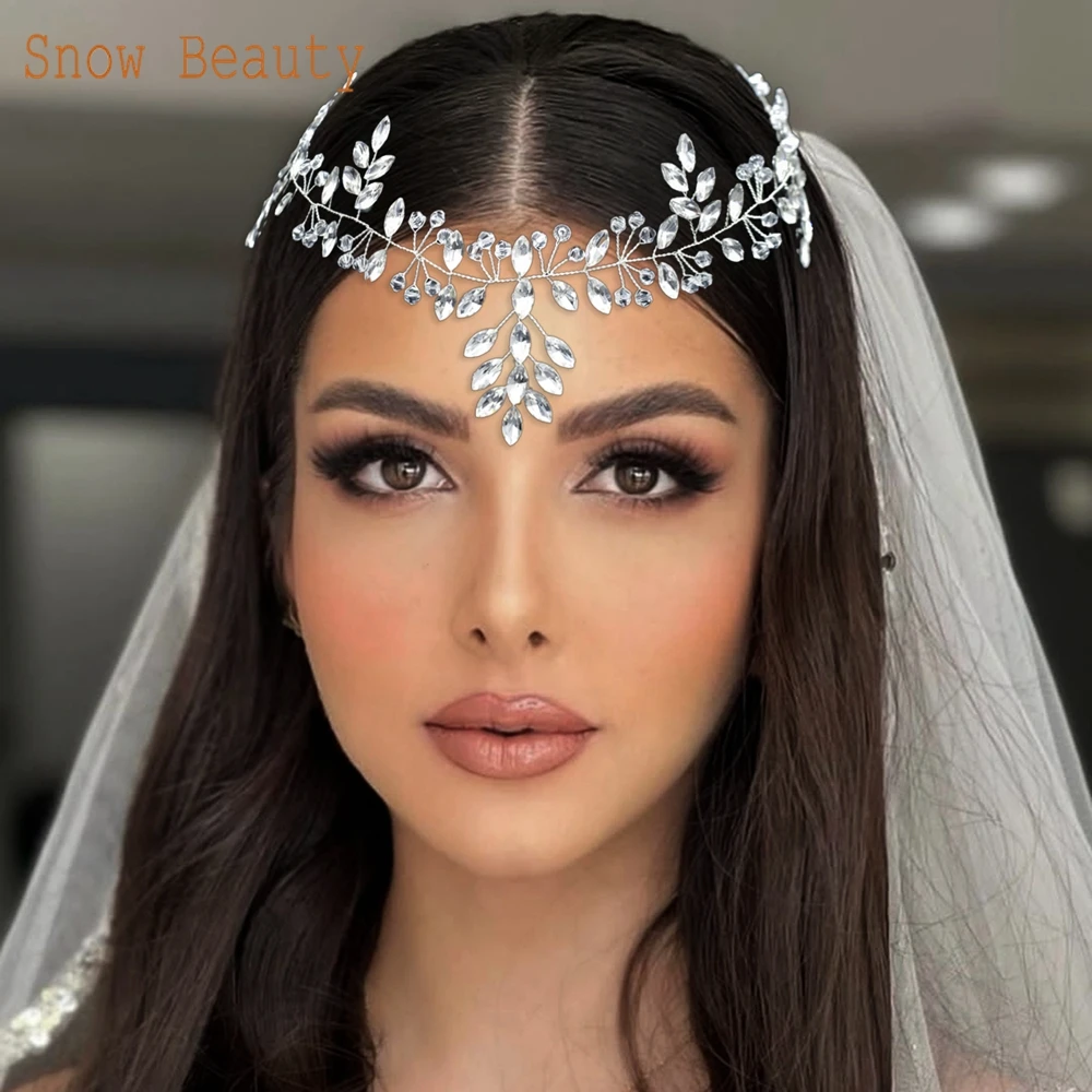 A497 Elegant Bridal Head Chain Rhinestone Wedding Forehead Headband Vintage Bridal Tiara Hair Accessories Women Headdress
A497 Elegant Bridal Head Chain Rhinestone Wedding Forehead Headband Vintage Bridal Tiara Hair Accessories Women Headdress