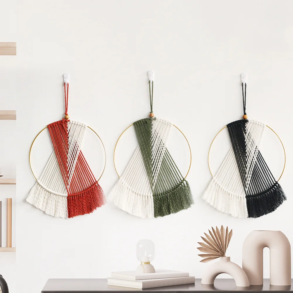 Colorful Macrame Hoop Wall Hanging Tapestry Boho Hand Woven for Livingroom Bedroom Backdrop Room Home Decor House Decoration 
Colorful Macrame Hoop Wall Hanging Tapestry Boho Hand Woven for Livingroom Bedroom Backdrop Room Home Decor House Decoration