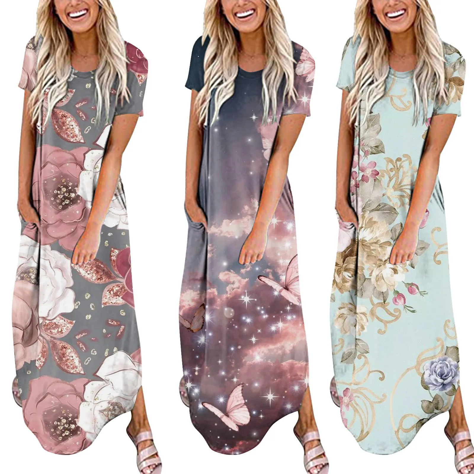 Женское повседневное свободное пляжное платье с коротким рукавом, Летнее Длинное Платье С Боковым Разрезом, сарафан с запахом, летнее плать...
Женское повседневное свободное пляжное платье с коротким рукавом, Летнее Длинное Платье С Боковым Разрезом, сарафан с запахом, летнее плать...