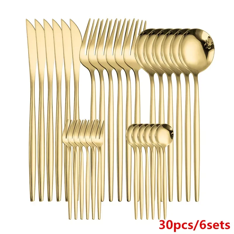 Gold Cutlery Set Stainless Steel Golden Knives Forks Spoons Cutlery Set Kitchen Tableware Gold Dinnerware Set Dropshipping
Gold Cutlery Set Stainless Steel Golden Knives Forks Spoons Cutlery Set Kitchen Tableware Gold Dinnerware Set Dropshipping
