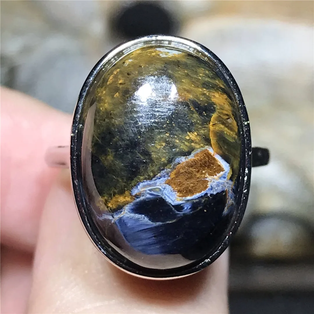Top Natural Blue Pietersite Ring Silver Sterling For Woman Man Crystal 18x13mm Beads Namibia Stone Adjustable Ring Jewelry AAAAA
Top Natural Blue Pietersite Ring Silver Sterling For Woman Man Crystal 18x13mm Beads Namibia Stone Adjustable Ring Jewelry AAAAA