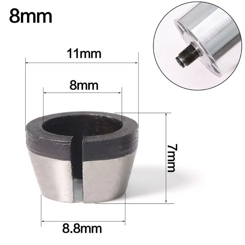 6mm 6.35mm 8mm Collet Chuck Adapter Engraving Trimming Machine Electric Router High Precision Bit R9UF
6mm 6.35mm 8mm Collet Chuck Adapter Engraving Trimming Machine Electric Router High Precision Bit R9UF