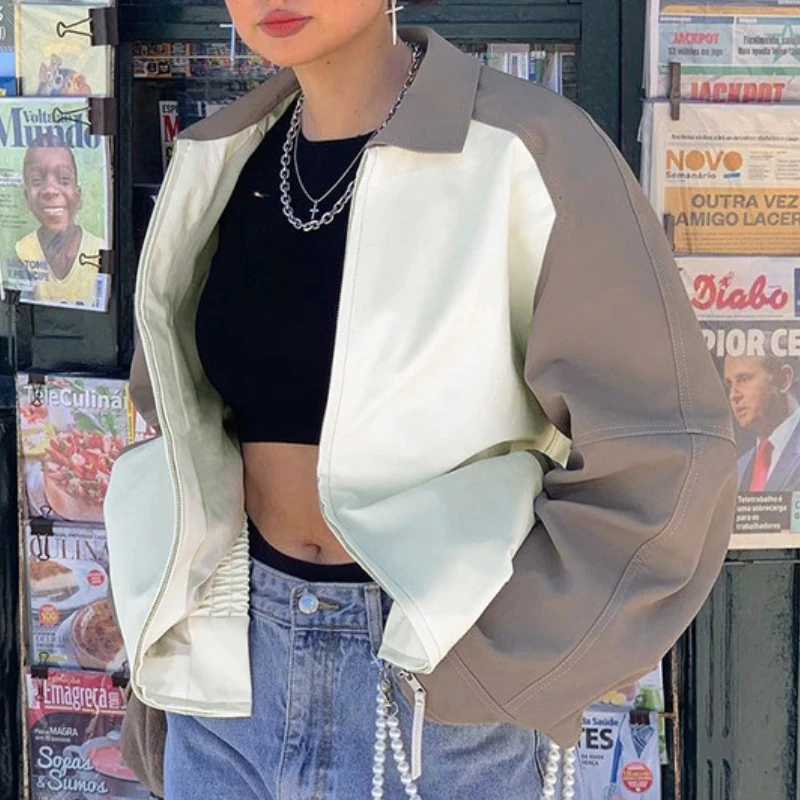 Women's Street Loose Fashion European and American Style Autumn 2021 New Mid-length Contrast Color Lapel Long-sleeved Jacket
Women's Street Loose Fashion European and American Style Autumn 2021 New Mid-length Contrast Color Lapel Long-sleeved Jacket
