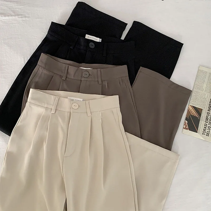 Autumn Casual Wide Leg Pants Women Straight High Waist Pants Female Loose Trousers Office Lady Suit Pants Pantalon Femme 23531
Autumn Casual Wide Leg Pants Women Straight High Waist Pants Female Loose Trousers Office Lady Suit Pants Pantalon Femme 23531