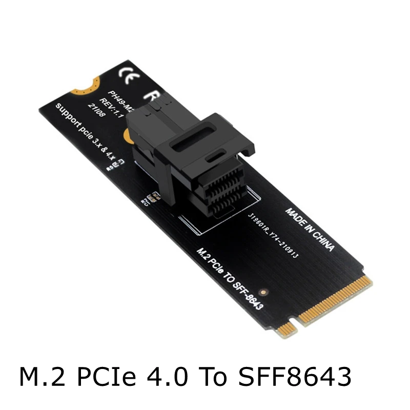 M.2 NGFF 2280 M-Key PCIe X4 To SFF8639 Riser Expansion Card Adapter M.2 NVMe PCI-E 4.0 To SFF-8643 U.2 SSD Adapter Card 64GT/s
M.2 NGFF 2280 M-Key PCIe X4 To SFF8639 Riser Expansion Card Adapter M.2 NVMe PCI-E 4.0 To SFF-8643 U.2 SSD Adapter Card 64GT/s