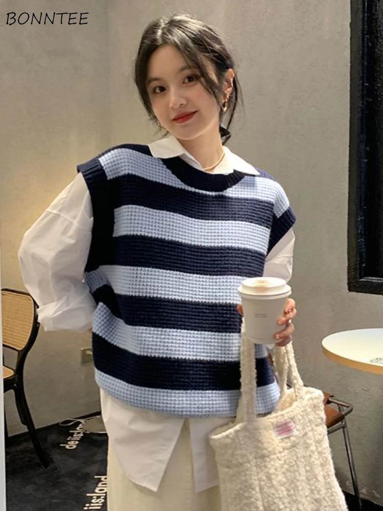 Sweater Vests Women Autumn Striped Leisure Loose Korean Style Comfortable All-match Student Retro Simple Fashion Design Lovely
Sweater Vests Women Autumn Striped Leisure Loose Korean Style Comfortable All-match Student Retro Simple Fashion Design Lovely