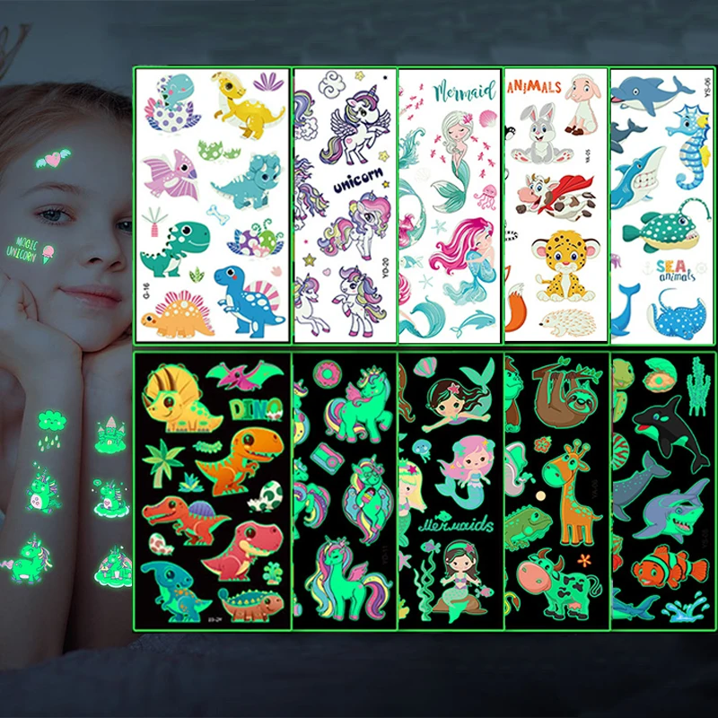 5pcs Happy Birthday Party Supplies Cartoon Luminous Tattoo Stickers Children Boys Girls Dinosaurs Unicorns Mermaid Animals Sea
5pcs Happy Birthday Party Supplies Cartoon Luminous Tattoo Stickers Children Boys Girls Dinosaurs Unicorns Mermaid Animals Sea