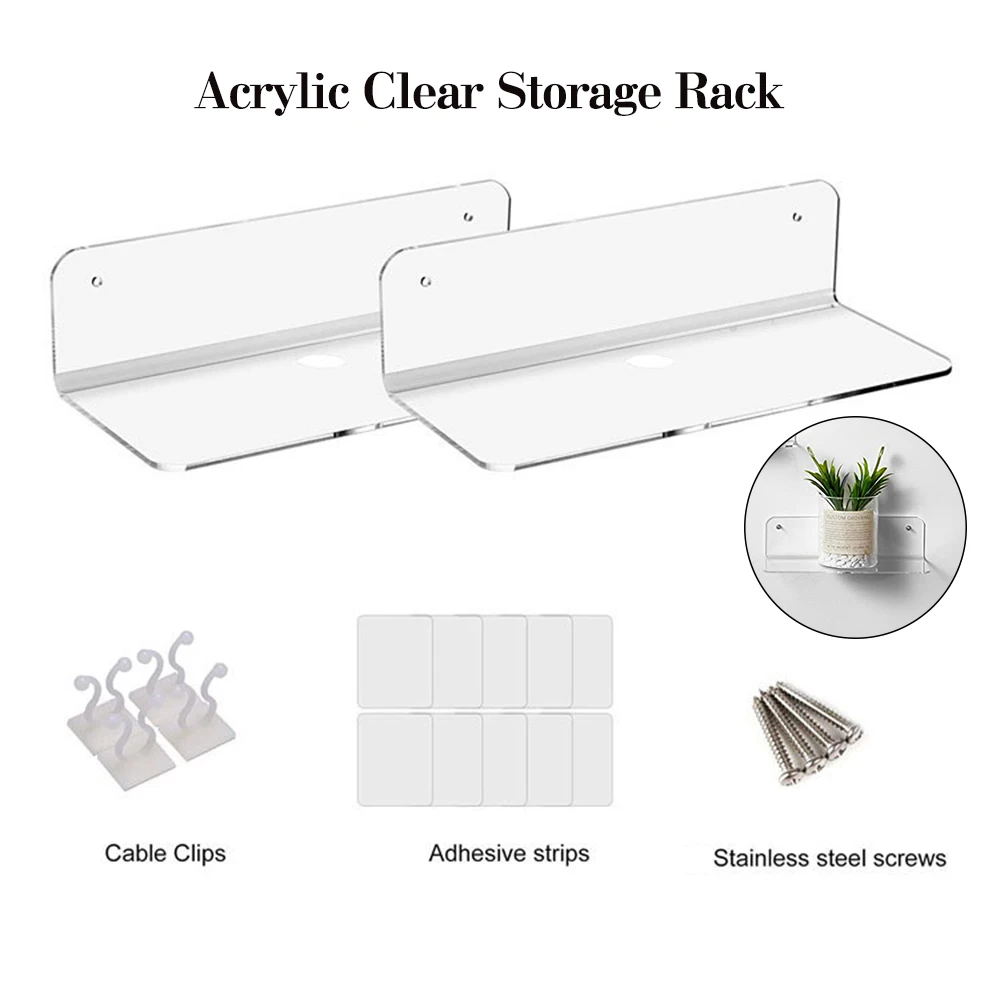 Storage Rack Floating Shelf Wall-mounted Acrylic Clear Floating Shelves Wall Shelf For Bathroom Bedroom Mounted Display Shelves
Storage Rack Floating Shelf Wall-mounted Acrylic Clear Floating Shelves Wall Shelf For Bathroom Bedroom Mounted Display Shelves