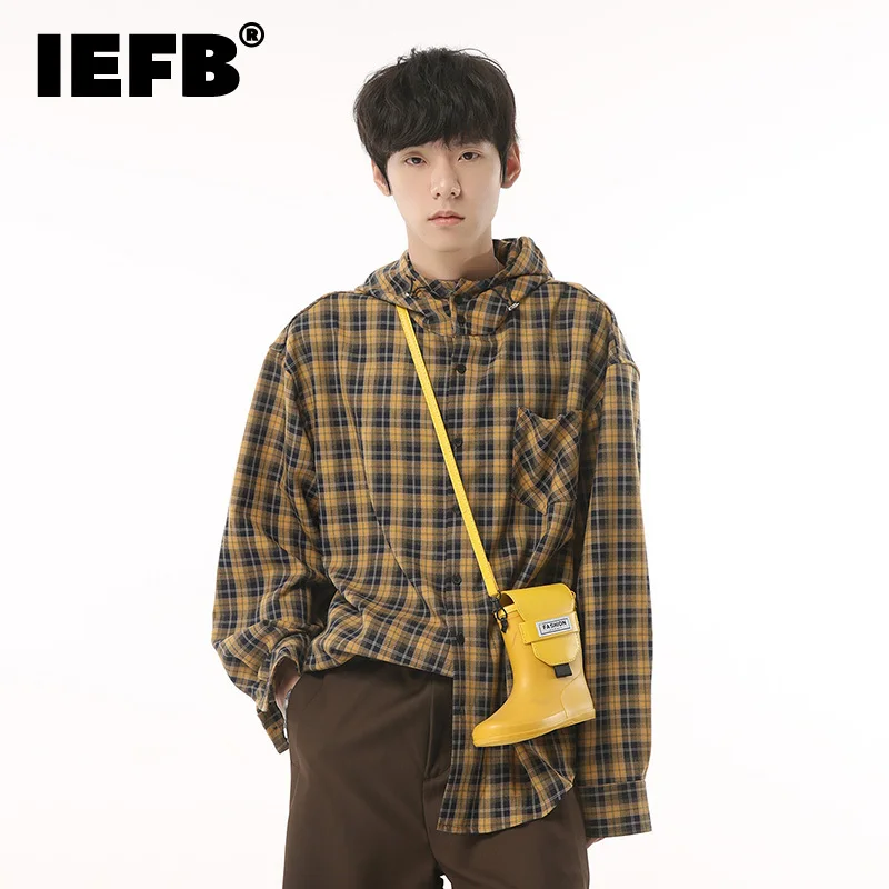 IEFB Plaid Hooded Shirt Trend Men's Autumn New Long Sleeve Jackets Korean Style Loose Casual Pure Cotton Street Outerwear 9C1230
IEFB Plaid Hooded Shirt Trend Men's Autumn New Long Sleeve Jackets Korean Style Loose Casual Pure Cotton Street Outerwear 9C1230