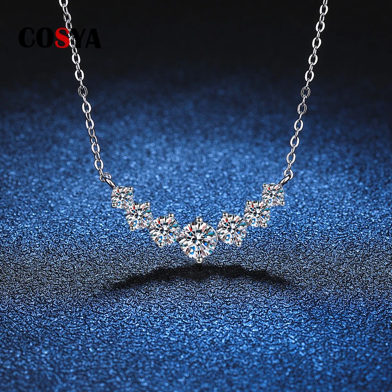 COSYA Moissanite Necklace for Women S925 Sterling Sliver Pendant Female Plated Pt950 Necklace 1.7Ct Wedding Fine Jewely Gift
COSYA Moissanite Necklace for Women S925 Sterling Sliver Pendant Female Plated Pt950 Necklace 1.7Ct Wedding Fine Jewely Gift