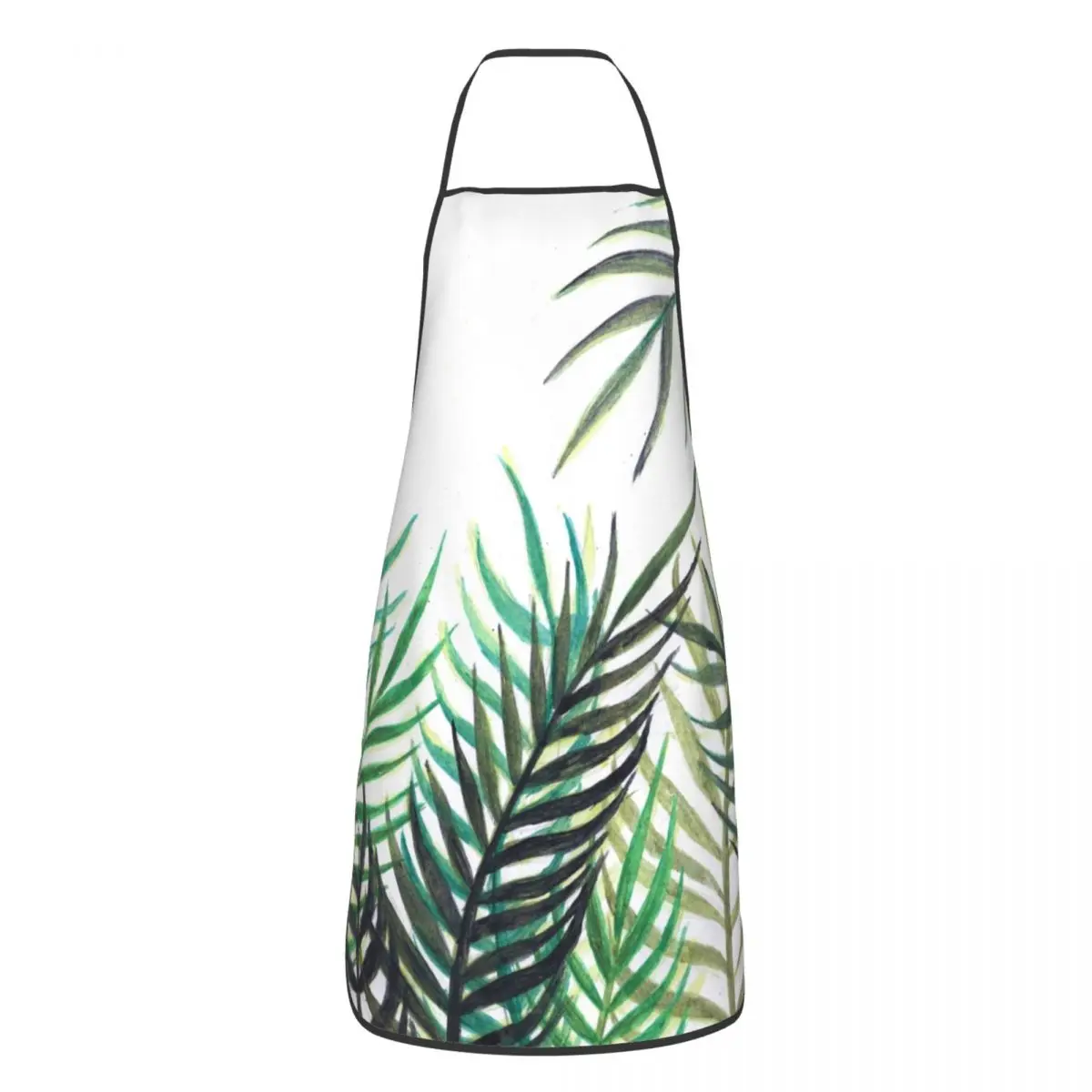 

Palms Leaves Leaf Polyester Aprons Jungle Tropical Plant Cuisine Grill Baking Bib Tablier Restaurant Pinafores for Manicurist