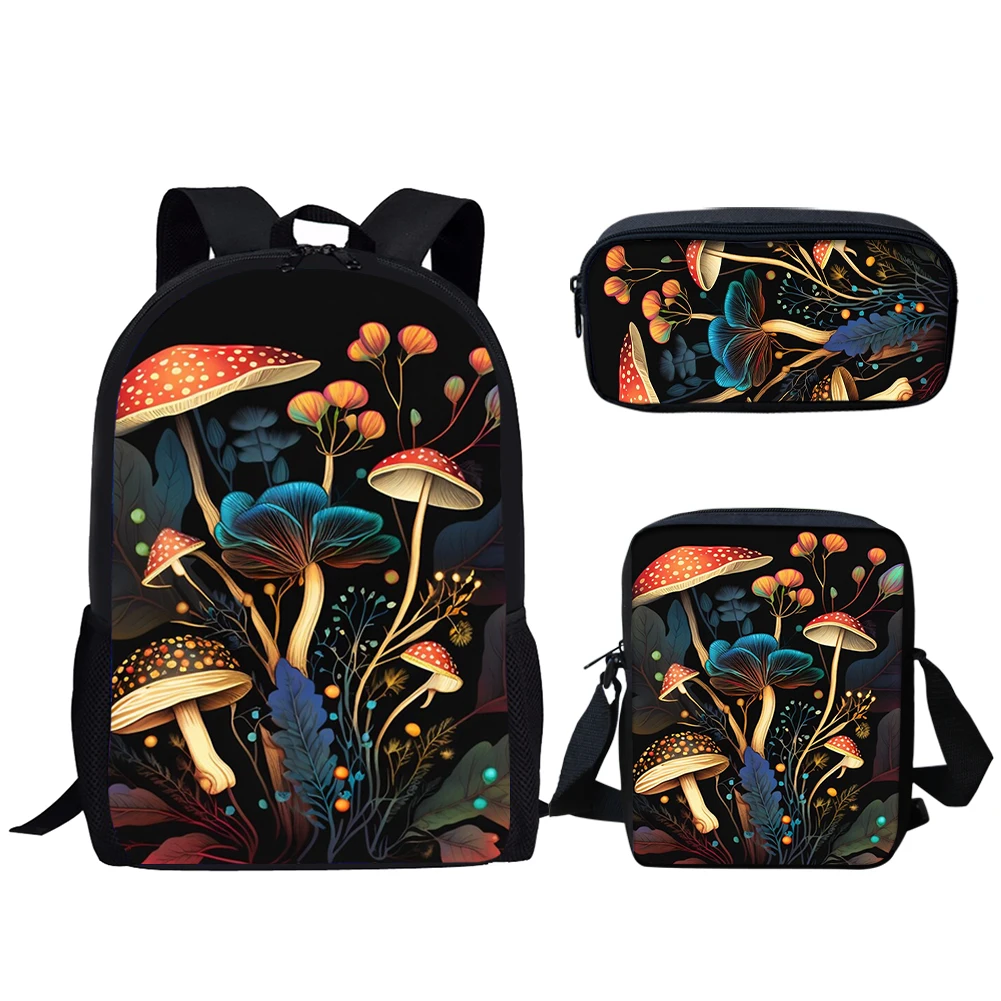 

Magic Mushroom Brand Design 3Pcs School Bags for Teen Girls Travel Backpack for Women Casual Schoolbag Mochila Infantil