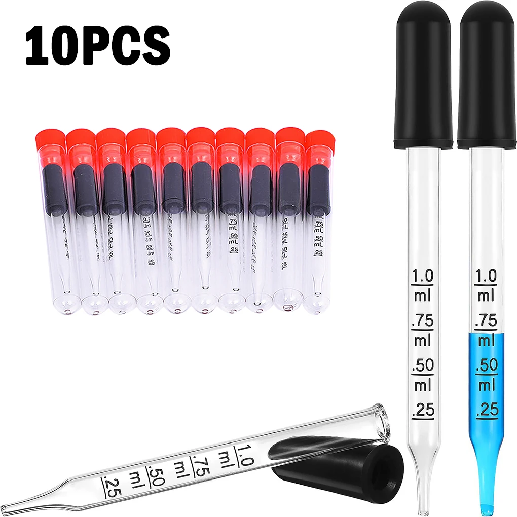 1ML Glass Graduated Dropper with Rubber Cap Straight Drip Tube Dropping Pipette for Laboratory Painting
1ML Glass Graduated Dropper with Rubber Cap Straight Drip Tube Dropping Pipette for Laboratory Painting