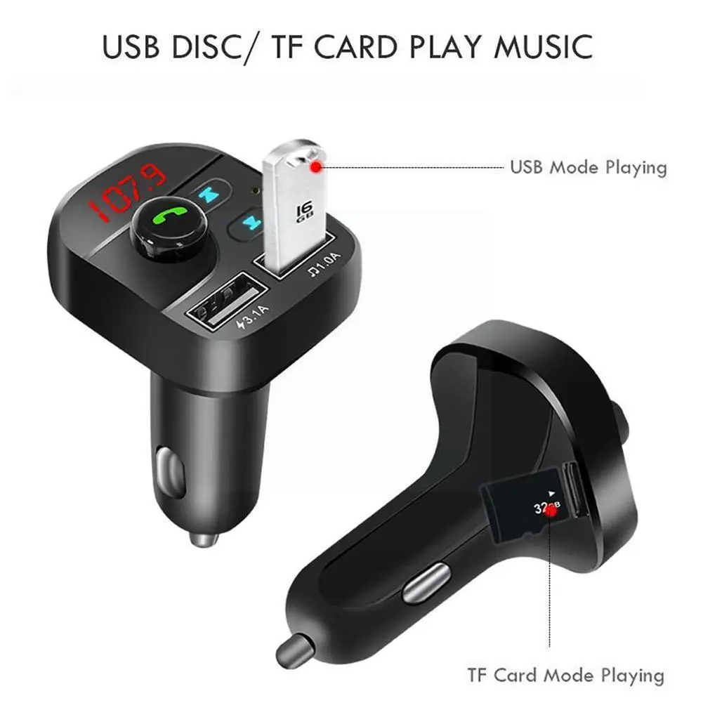 Car Charger Handsfree Wireless Bluetooth FM Transmitter MP3 Adapter Charger Black Car USB Phone Radio Accessories Dual A8E4
Car Charger Handsfree Wireless Bluetooth FM Transmitter MP3 Adapter Charger Black Car USB Phone Radio Accessories Dual A8E4