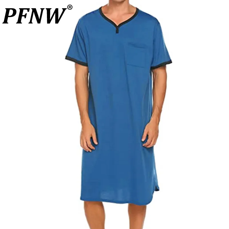 PFNW Spring Summer New Men's Thin Extended Breathable Nightdress Loose Short Sleeve Skin Friendly Pajamas T-shirt Tops 12A8291
PFNW Spring Summer New Men's Thin Extended Breathable Nightdress Loose Short Sleeve Skin Friendly Pajamas T-shirt Tops 12A8291