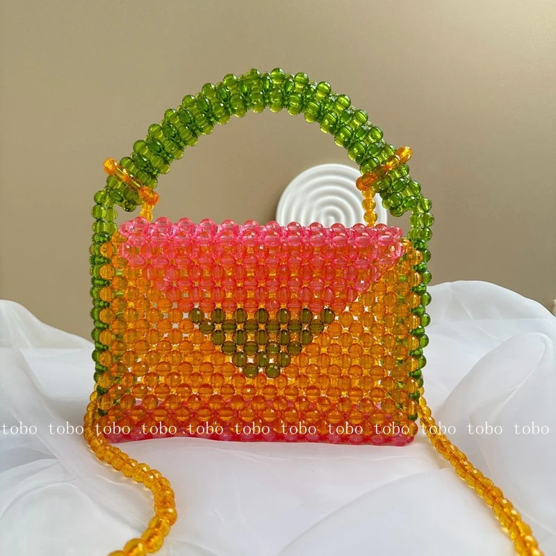 Woven Clear Color Mix Beads Bags for Women Summer Colour Blocking Transparent Beaded Box Crossbody Purses and Handbags Designer
Woven Clear Color Mix Beads Bags for Women Summer Colour Blocking Transparent Beaded Box Crossbody Purses and Handbags Designer