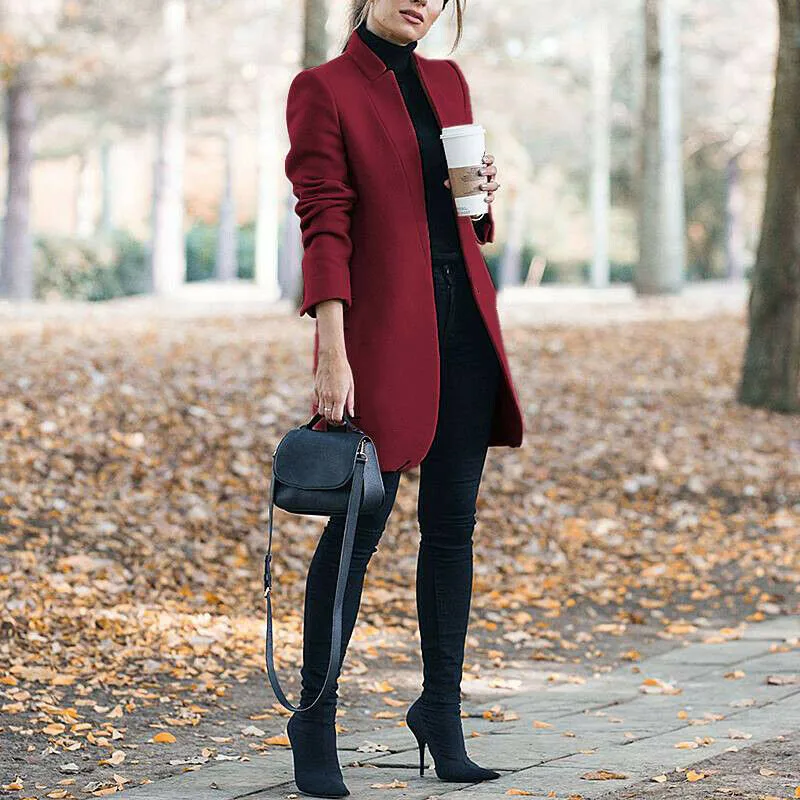 Women Trench Long Coat Winter Spring Lapel Long Sleeve Coats Office Ladies Solid Slim Overcoat Outwear Abrigo Mujer 2022 New
Women Trench Long Coat Winter Spring Lapel Long Sleeve Coats Office Ladies Solid Slim Overcoat Outwear Abrigo Mujer 2022 New