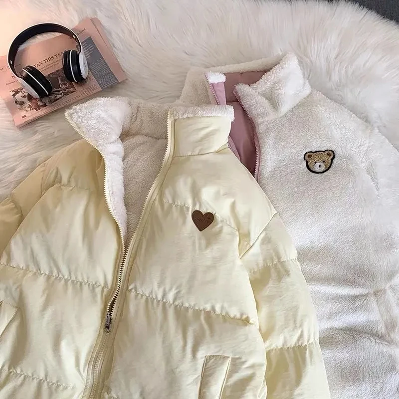 COZOK Cute Embroidery Women Parkas Coat Winter Thick Hairy Korean Loose Warm Jacket Double Sided Design Pink Student Clothes
COZOK Cute Embroidery Women Parkas Coat Winter Thick Hairy Korean Loose Warm Jacket Double Sided Design Pink Student Clothes