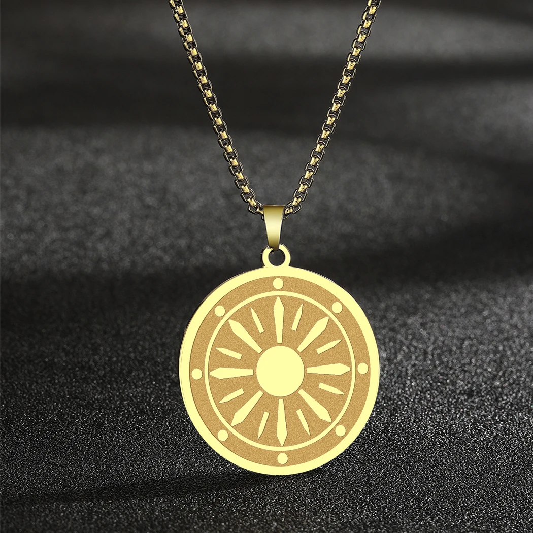 CHENGXUN Lucky Ancient Greek Sun Pendant Necklace for Men Women Stainless Steel Coin Charm Neck Chain Spirit Totem Jewelry
CHENGXUN Lucky Ancient Greek Sun Pendant Necklace for Men Women Stainless Steel Coin Charm Neck Chain Spirit Totem Jewelry