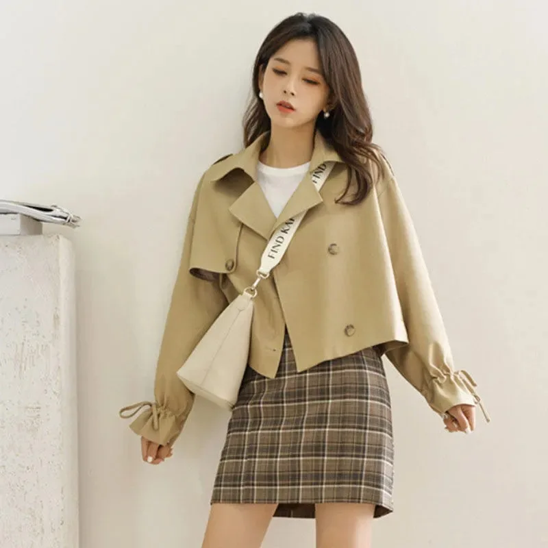Spring Autumn Short Trench Women Lapel Single Breasted Fashion Blazers Solid Colors Multi-Button Casual Commuter Coats Outwear
Spring Autumn Short Trench Women Lapel Single Breasted Fashion Blazers Solid Colors Multi-Button Casual Commuter Coats Outwear