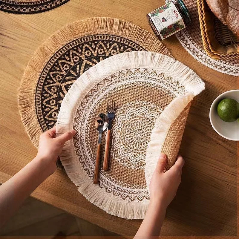 Round Jute Burlap Table Woven Placemats with Fringe,Vintage Place Mats,Parties,Farmhouse,BBQ's,Christmas,Holidays,Everyday Table
Round Jute Burlap Table Woven Placemats with Fringe,Vintage Place Mats,Parties,Farmhouse,BBQ's,Christmas,Holidays,Everyday Table