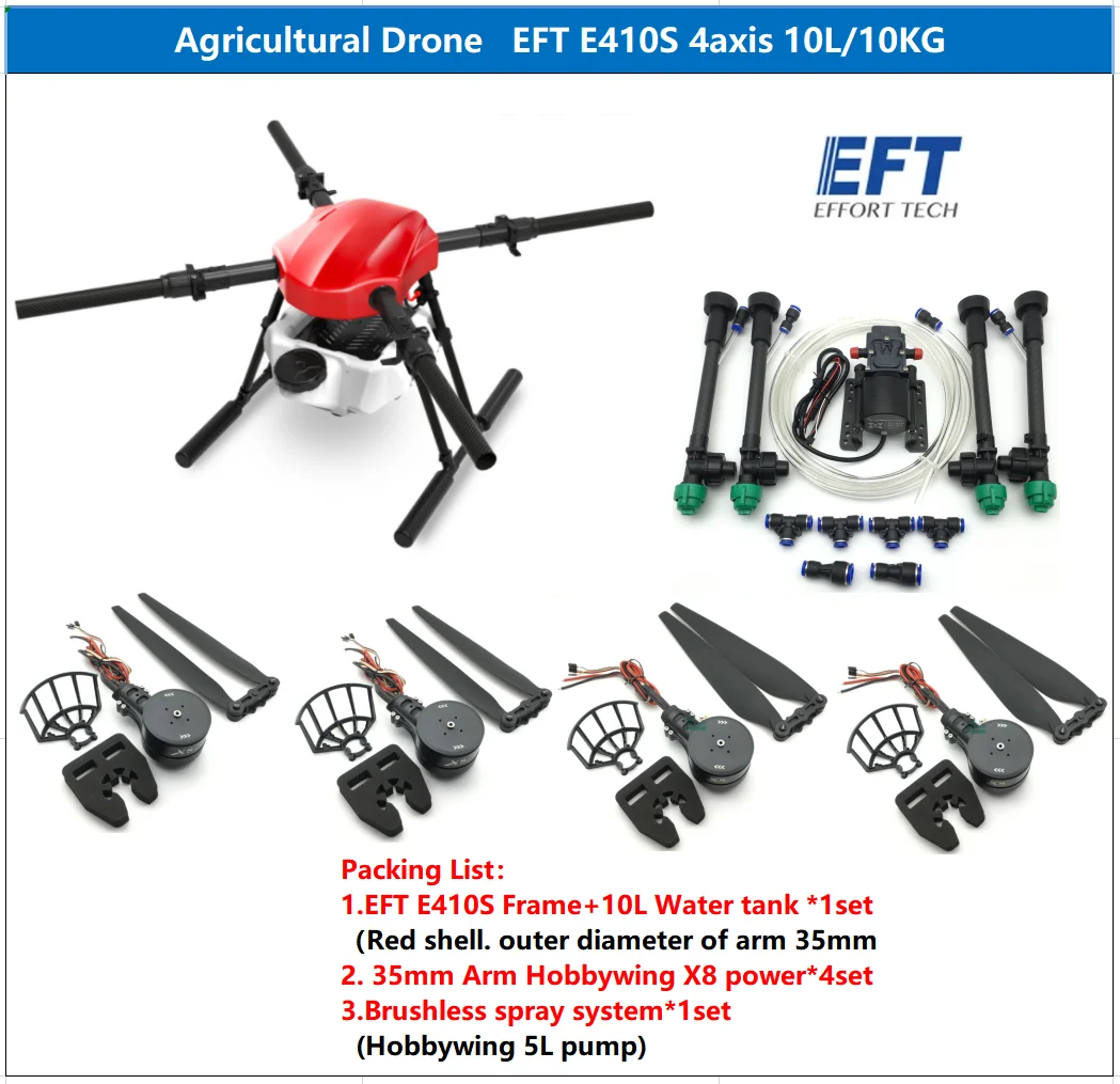 

E410 upgrade the latest E410-S E410S 10L four-axis agricultural spray drone frame 1393mm wheelbase with X8 power system drone